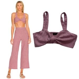 HOUSE OF HARLOW 1960X REVOLVE Knot Front Sandra Bralette Dusty Mauve Size Medium